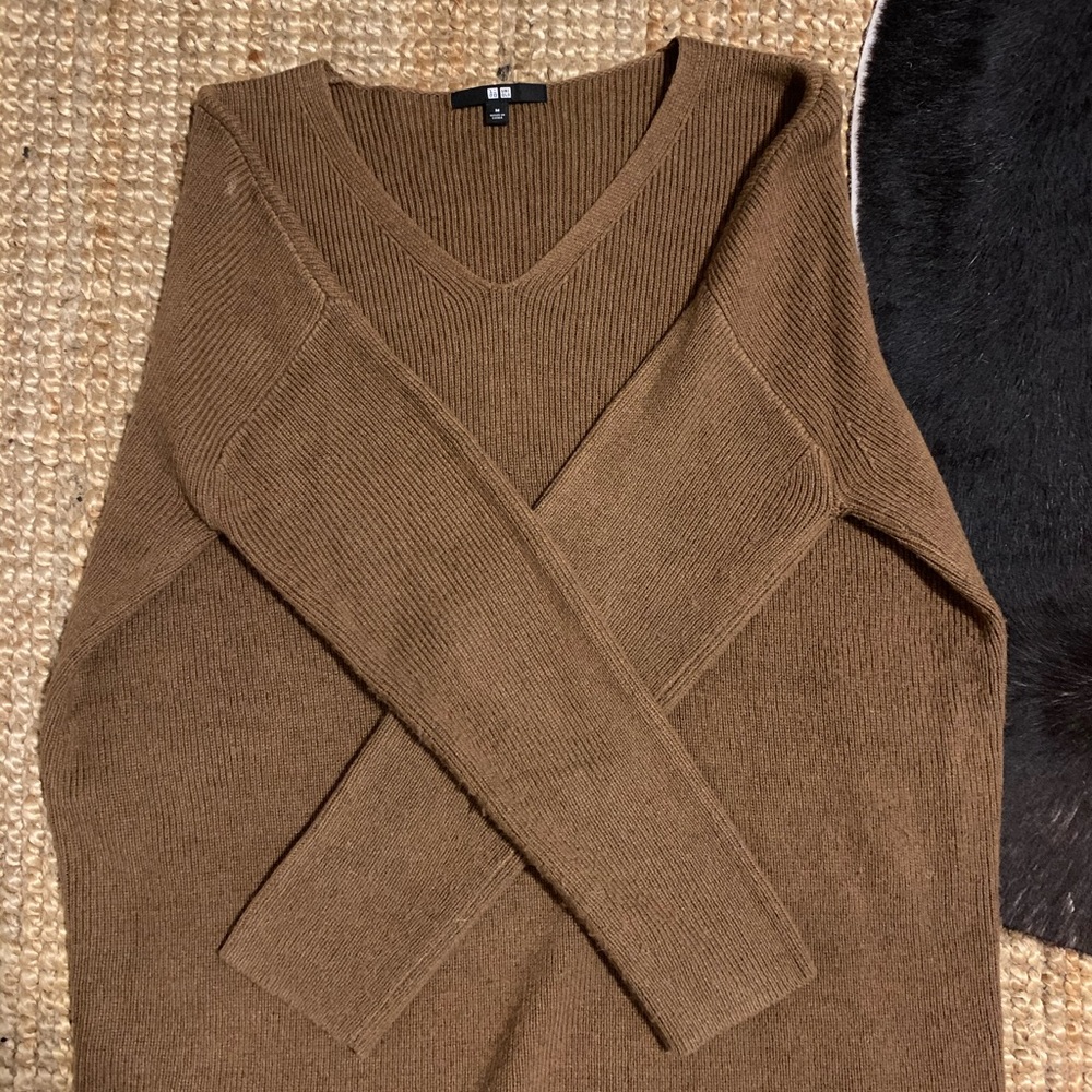 Brown Uniqlo Acrylic Wool Dress